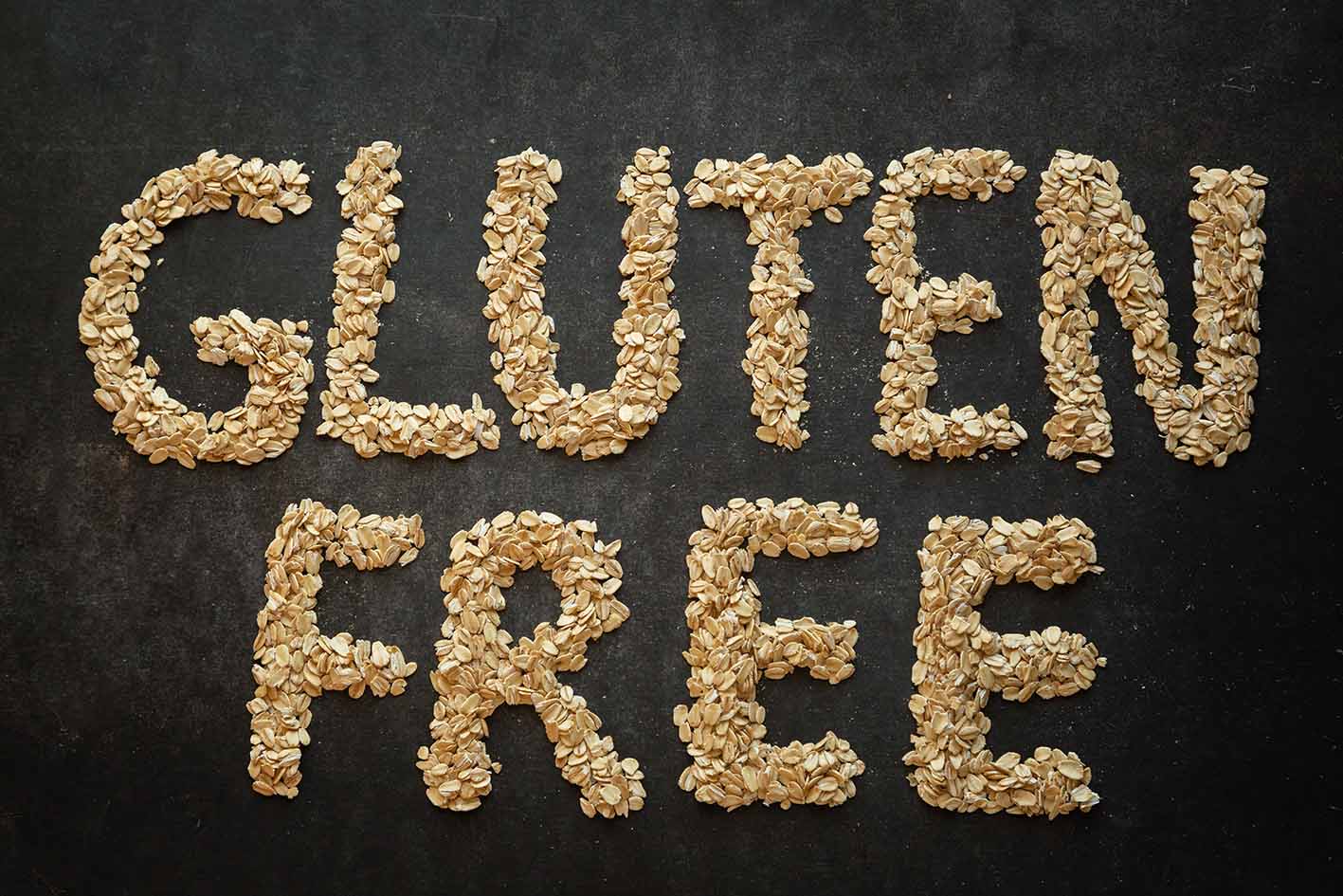 Λέξη που γράφει στα αγγλικά gluten Free- χωρίς γλουτένη φτιαγμένη από cereal.